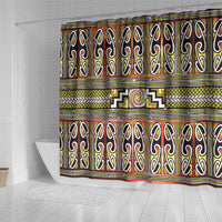 Maori Matariki Shower Curtain Yellow Galaxy Aesthetic Koru Art