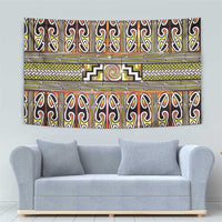 Maori Matariki Tapestry Yellow Galaxy Aesthetic Koru Art