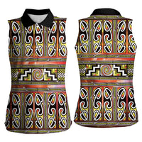 Maori Matariki Women Sleeveless Polo Shirt Yellow Galaxy Aesthetic Koru Art