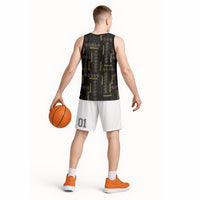 Hawaii Brown Plumeria Lei Black Basketball Jersey Frangipani Floral Heritage Art LT01 - Polynesian Pride