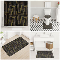 Hawaii Brown Plumeria Lei Black Bathroom Set Frangipani Floral Heritage Art