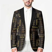 Hawaii Brown Plumeria Lei Black Blazer Frangipani Floral Heritage Art LT01 - Polynesian Pride