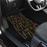 Hawaii Brown Plumeria Lei Black Car Mats Frangipani Floral Heritage Art