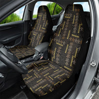 Hawaii Brown Plumeria Lei Black Car Seat Cover Frangipani Floral Heritage Art LT01 - Polynesian Pride