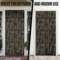 Hawaii Brown Plumeria Lei Black Door Cover Frangipani Floral Heritage Art LT01 - Polynesian Pride