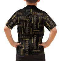 Hawaii Brown Plumeria Lei Black Family Matching Mermaid Dress and Hawaiian Shirt Frangipani Floral Heritage Art LT01 - Polynesian Pride