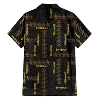 Hawaii Brown Plumeria Lei Black Family Matching Off Shoulder Maxi Dress and Hawaiian Shirt Frangipani Floral Heritage Art LT01 - Polynesian Pride
