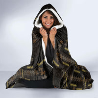 Hawaii Brown Plumeria Lei Black Hooded Blanket Frangipani Floral Heritage Art
