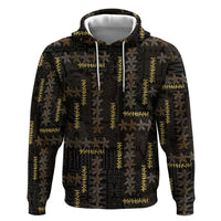 Hawaii Brown Plumeria Lei Black Hoodie Frangipani Floral Heritage Art LT01 Pullover Hoodie Black - Polynesian Pride