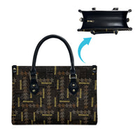 Hawaii Brown Plumeria Lei Black Leather Bag Frangipani Floral Heritage Art LT01 - Polynesian Pride