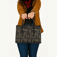 Hawaii Brown Plumeria Lei Black Leather Bag Frangipani Floral Heritage Art LT01 - Polynesian Pride