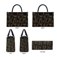 Hawaii Brown Plumeria Lei Black Leather Bag Frangipani Floral Heritage Art LT01 - Polynesian Pride