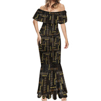 Hawaii Brown Plumeria Lei Black Mermaid Dress Frangipani Floral Heritage Art LT01 - Polynesian Pride