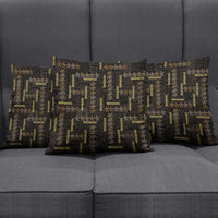 Hawaii Brown Plumeria Lei Black Pillow Cover Frangipani Floral Heritage Art