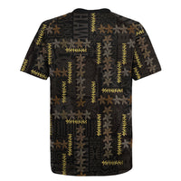 Hawaii Brown Plumeria Lei Black Rugby Jersey Frangipani Floral Heritage Art