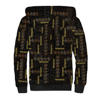 Hawaii Brown Plumeria Lei Black Sherpa Hoodie Frangipani Floral Heritage Art LT01 - Polynesian Pride