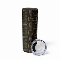Hawaii Brown Plumeria Lei Black Skinny Tumbler Frangipani Floral Heritage Art LT01 - Polynesian Pride