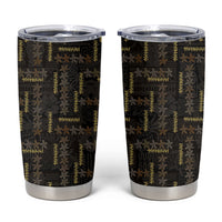 Hawaii Brown Plumeria Lei Black Tumbler Cup Frangipani Floral Heritage Art LT01 Black - Polynesian Pride