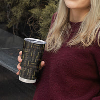 Hawaii Brown Plumeria Lei Black Tumbler Cup Frangipani Floral Heritage Art LT01 - Polynesian Pride