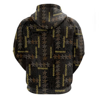 Hawaii Brown Plumeria Lei Black Zip Hoodie Frangipani Floral Heritage Art LT01 - Polynesian Pride
