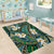 Polynesian Hibiscus Tropical Green Floral Area Rug Tribal Pattern - Polynesian Pride