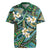 Polynesian Hibiscus Tropical Green Floral Rugby Jersey Tribal Pattern - Polynesian Pride