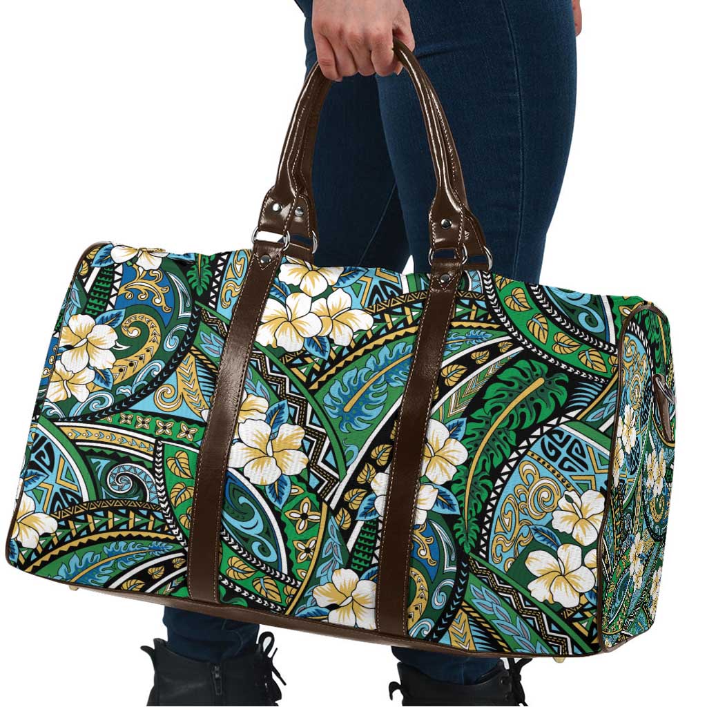 Polynesian Hibiscus Tropical Green Floral Travel Bag Tribal Pattern LT01 - Polynesian Pride