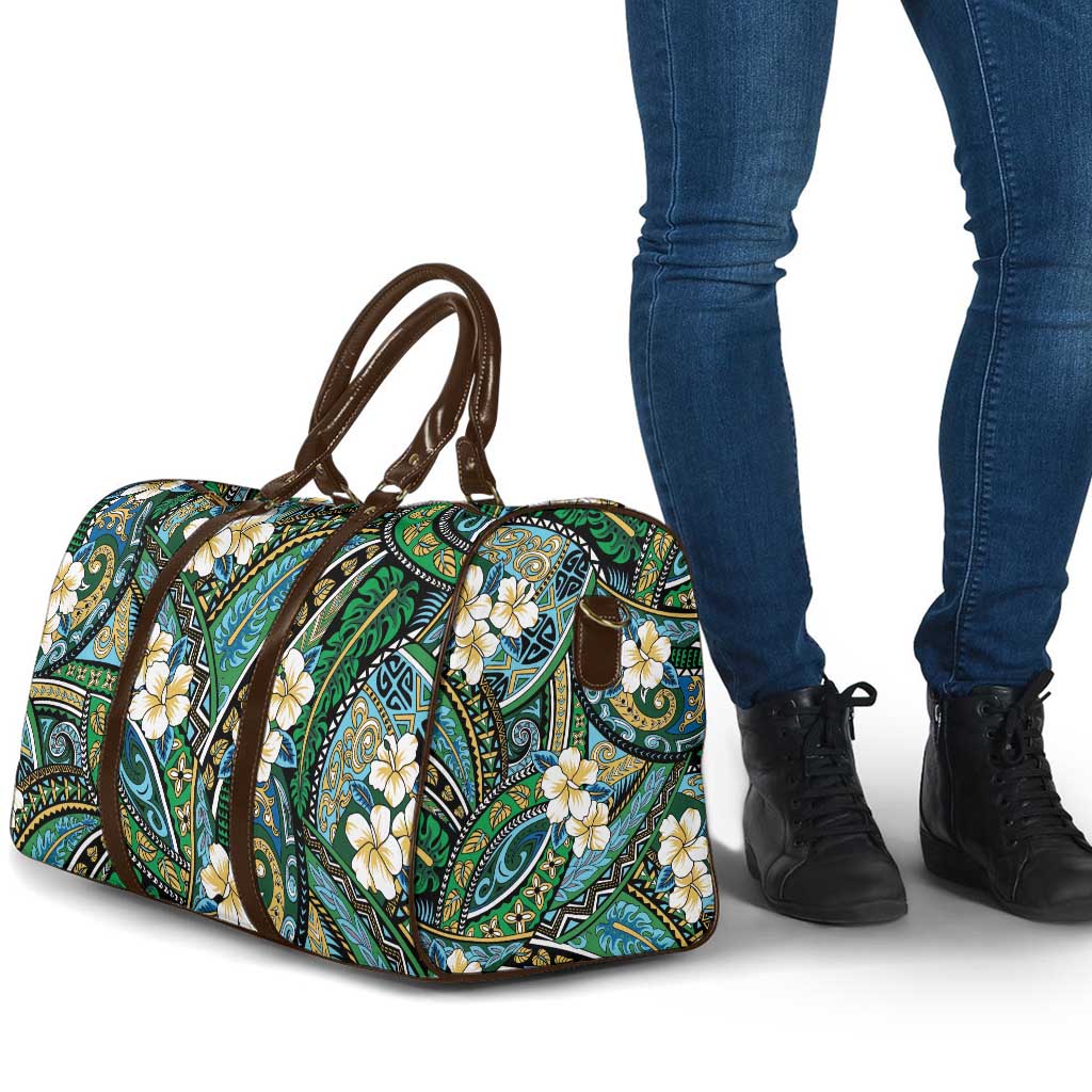 Polynesian Hibiscus Tropical Green Floral Travel Bag Tribal Pattern LT01 - Polynesian Pride