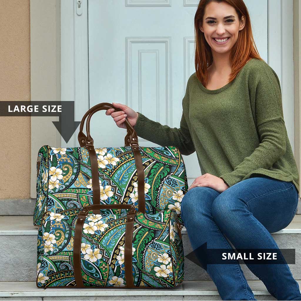 Polynesian Hibiscus Tropical Green Floral Travel Bag Tribal Pattern LT01 - Polynesian Pride