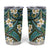 Polynesian Hibiscus Tropical Green Floral Tumbler Cup Tribal Pattern - Polynesian Pride