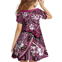 Polynesian Hibiscus Tropical Pink Floral Family Matching Tank Maxi Dress and Hawaiian Shirt Tribal Pattern LT01 - Polynesian Pride
