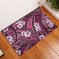 Polynesian Hibiscus Tropical Pink Floral Rubber Doormat Tribal Pattern LT01 - Polynesian Pride