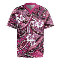 Polynesian Hibiscus Tropical Pink Floral Rugby Jersey Tribal Pattern LT01 Pink - Polynesian Pride