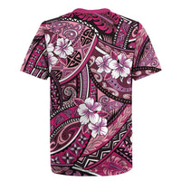 Polynesian Hibiscus Tropical Pink Floral Rugby Jersey Tribal Pattern LT01 - Polynesian Pride