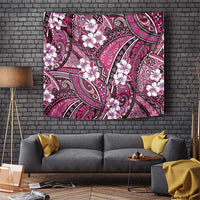 Polynesian Hibiscus Tropical Pink Floral Tapestry Tribal Pattern LT01 Pink - Polynesian Pride