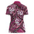 Polynesian Hibiscus Tropical Pink Floral Women Polo Shirt Tribal Pattern - Polynesian Pride