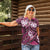 Polynesian Hibiscus Tropical Pink Floral Women Polo Shirt Tribal Pattern - Polynesian Pride