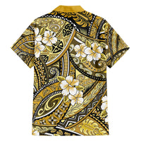 Polynesian Hibiscus Tropical Yellow Floral Family Matching Summer Maxi Dress and Hawaiian Shirt Tribal Pattern LT01 - Polynesian Pride