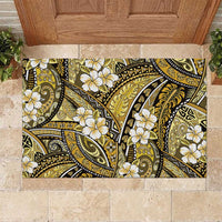Polynesian Hibiscus Tropical Yellow Floral Rubber Doormat Tribal Pattern LT01 Yellow - Polynesian Pride