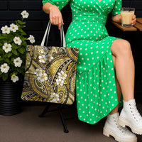 Polynesian Hibiscus Tropical Yellow Floral Tote Bag Tribal Pattern LT01 - Polynesian Pride
