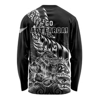 New Zealand Silver Fern Rugby Long Sleeve Shirt Aotearoa Kiwi Maori Black Version LT01 - Polynesian Pride