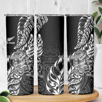 New Zealand Silver Fern Rugby Skinny Tumbler Aotearoa Kiwi Maori Black Version LT01 - Polynesian Pride