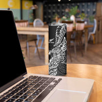 New Zealand Silver Fern Rugby Skinny Tumbler Aotearoa Kiwi Maori Black Version LT01 - Polynesian Pride