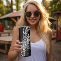New Zealand Silver Fern Rugby Skinny Tumbler Aotearoa Kiwi Maori Black Version LT01 - Polynesian Pride