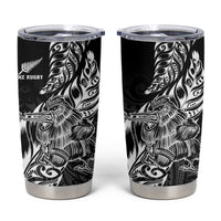 New Zealand Silver Fern Rugby Tumbler Cup Aotearoa Kiwi Maori Black Version LT01 Black - Polynesian Pride
