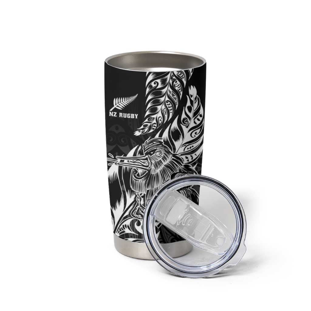 New Zealand Silver Fern Rugby Tumbler Cup Aotearoa Kiwi Maori Black Version LT01 - Polynesian Pride