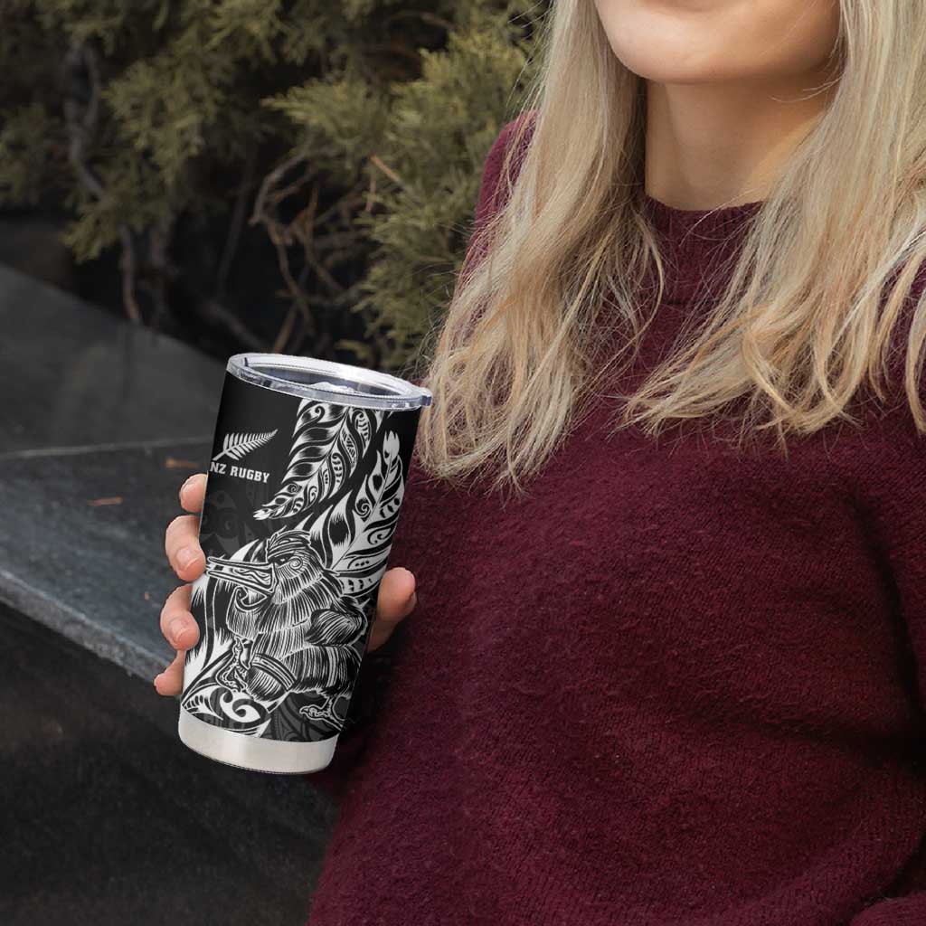 New Zealand Silver Fern Rugby Tumbler Cup Aotearoa Kiwi Maori Black Version LT01 - Polynesian Pride