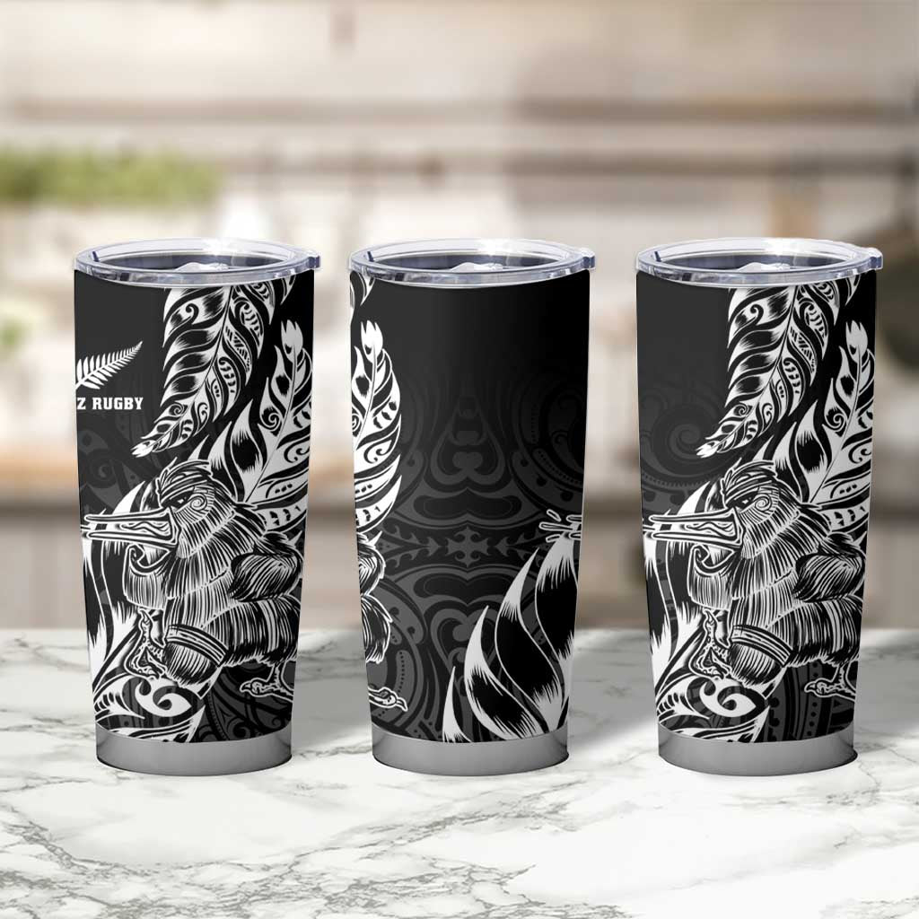New Zealand Silver Fern Rugby Tumbler Cup Aotearoa Kiwi Maori Black Version LT01 - Polynesian Pride