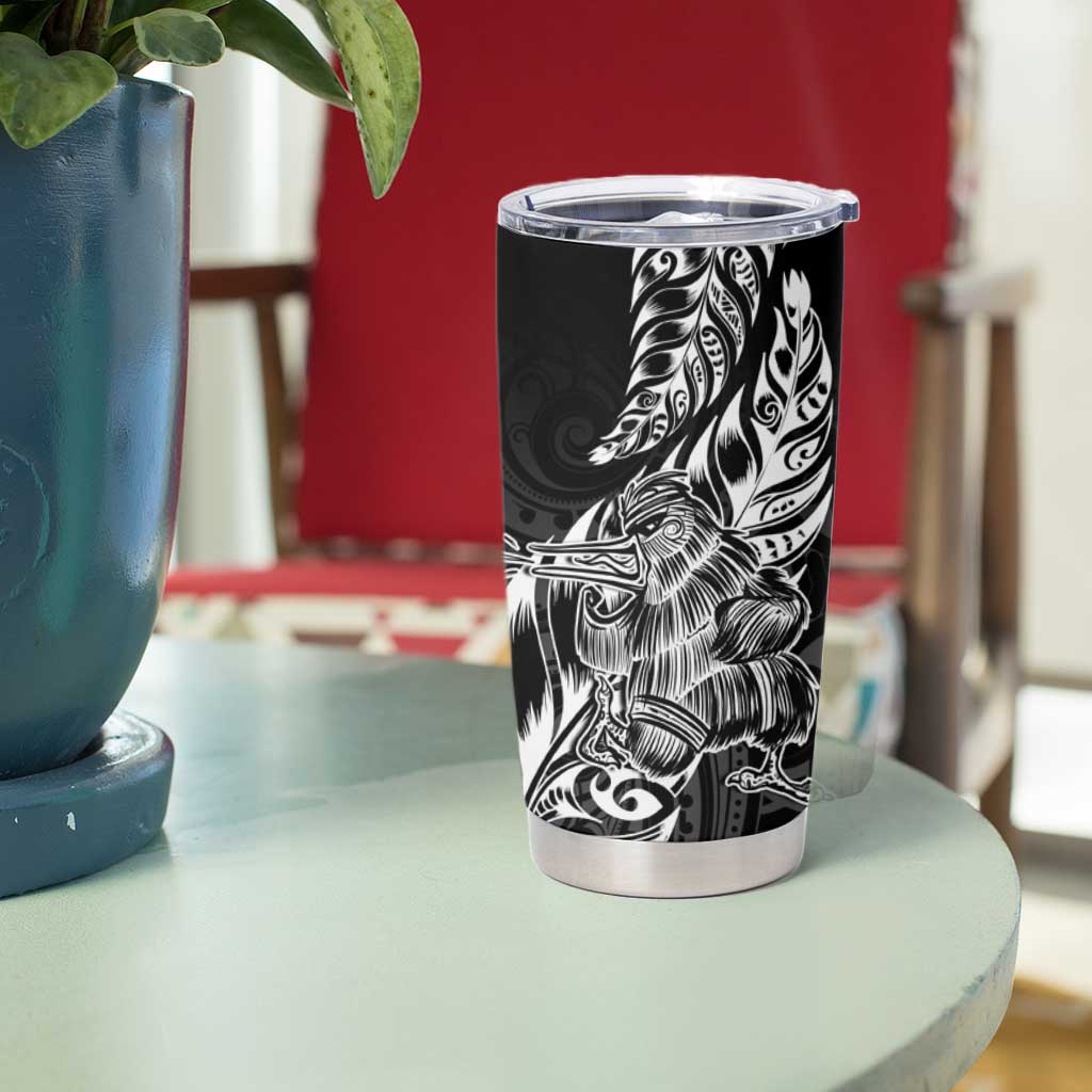 New Zealand Silver Fern Rugby Tumbler Cup Aotearoa Kiwi Maori Black Version LT01 - Polynesian Pride