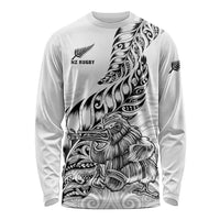 New Zealand Silver Fern Rugby Long Sleeve Shirt Aotearoa Kiwi Maori White Version LT01 Unisex White - Polynesian Pride